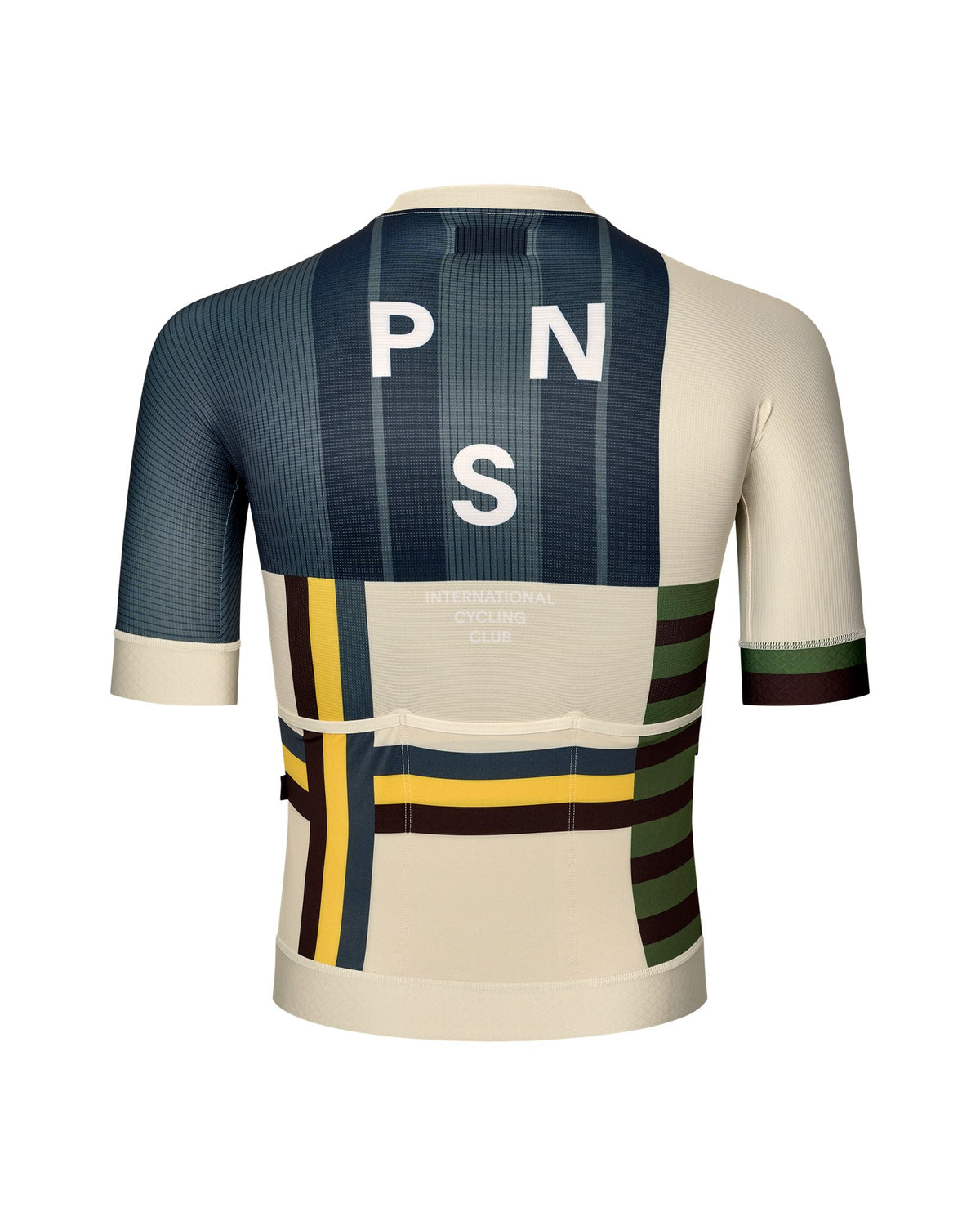 Maillot Corto Pas Normal Studios Mechanism en AOP International Sand, producto plano por detrás #Color_AOP International Sand