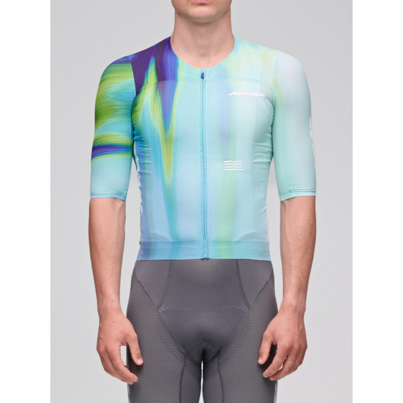 Maillot Corto Maap Solar Pro Race Jersey en Green Flash, modelo, vista frontal #Color_Green Flash