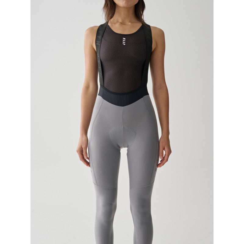 Culotte Largo Mujer Maap Team EVO Thermal Bib Cargo Tights en Titanium, modelo, vista frontal #Color_Titanium