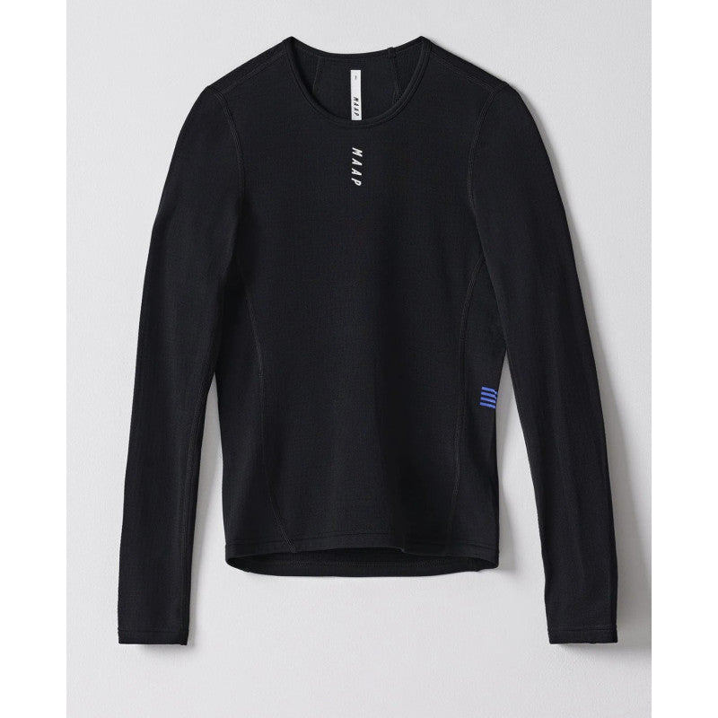 Camiseta Interior Maap Thermal Base Layer LS Tee en Negro, producto, vista frontal #Color_Negro