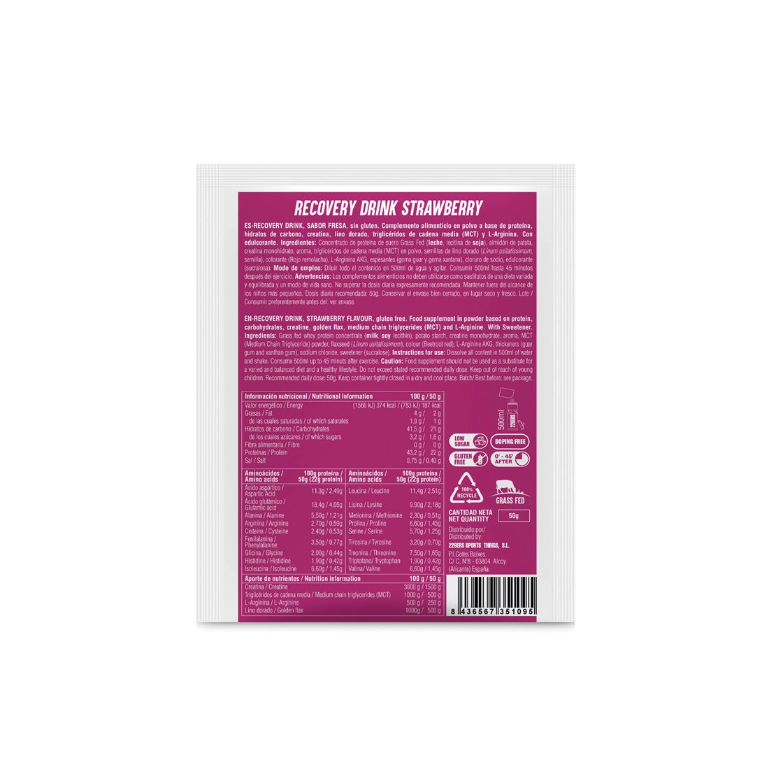 Recovery Drink 226ers Monodosis Fresa